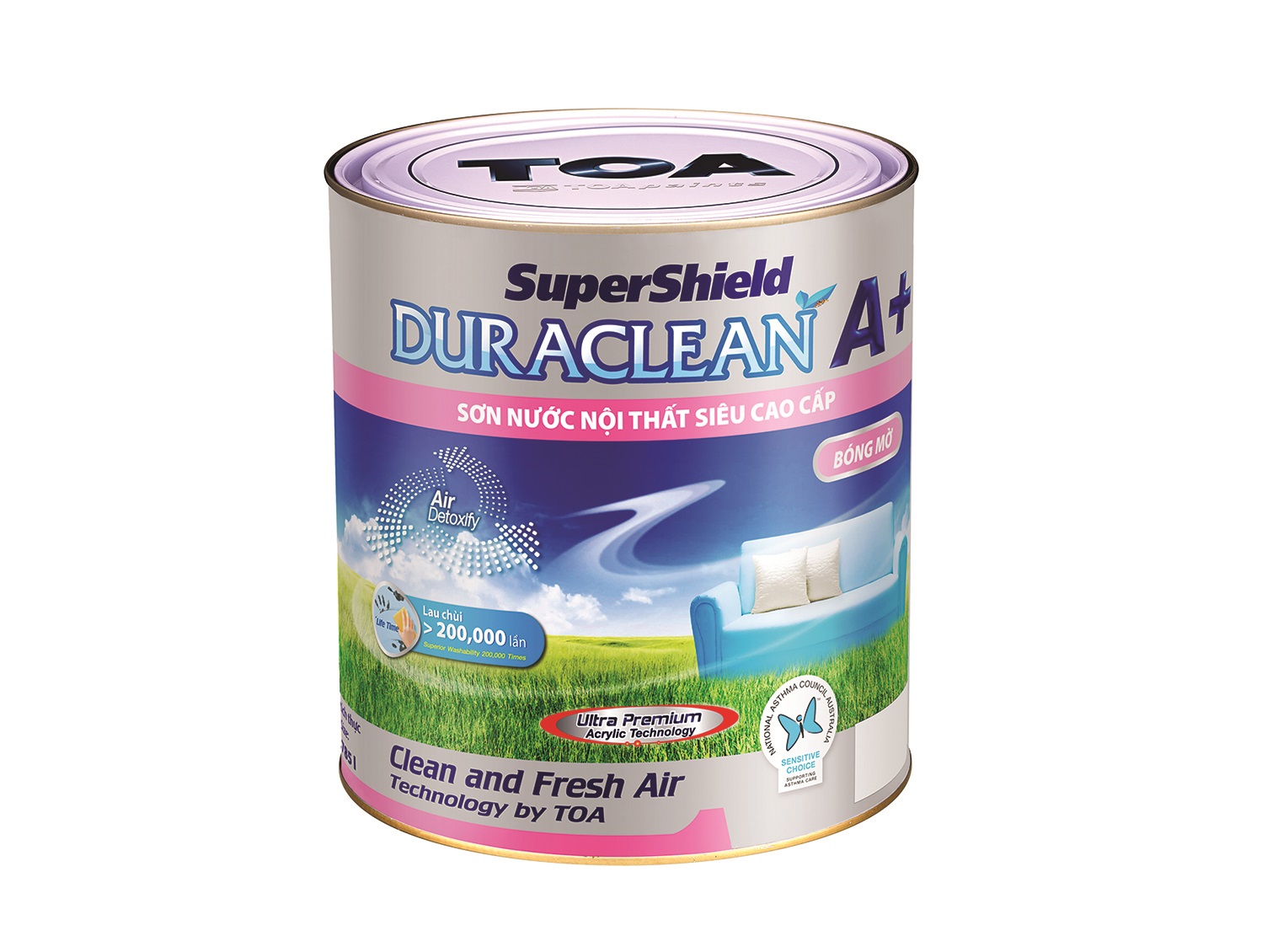 Sơn nước nội thất siêu cao cấp SUPERSHIELD DURACLEAN A+ bóng mờ 1